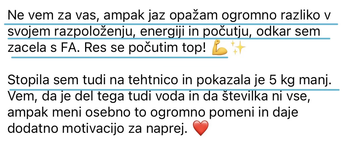 Mnenje udeleženke o boljšem razpoloženju in energiji