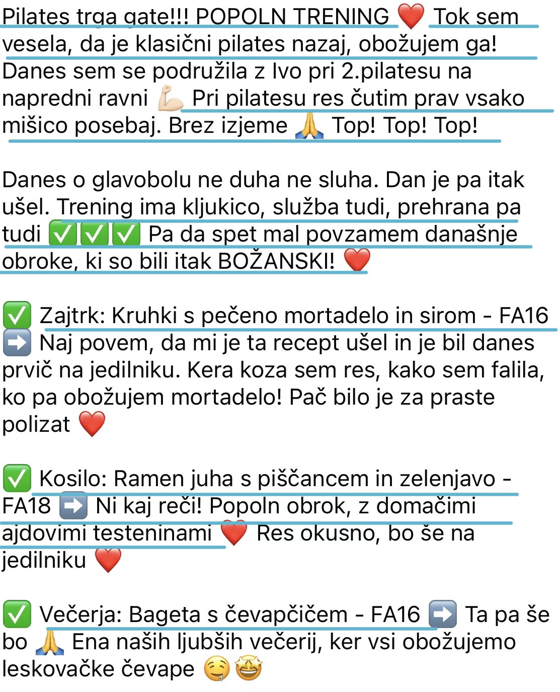 Mnenje udeleženke o pilates treningih Fit akademije